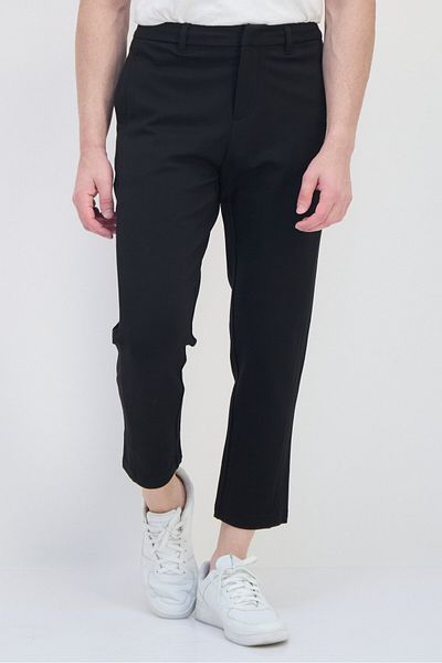 Selected Homme Men Regular Fit Solid Dress Pants Black