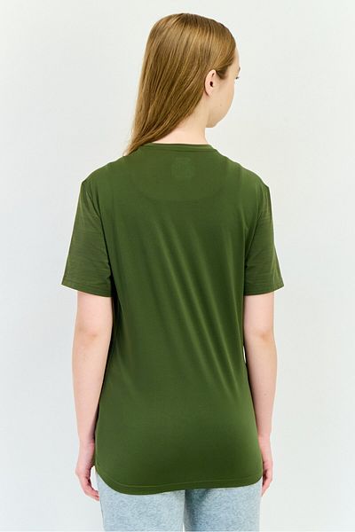 Reebok Women Sportswear Fit Short Sleeves Training T-shirt, Dark Olive