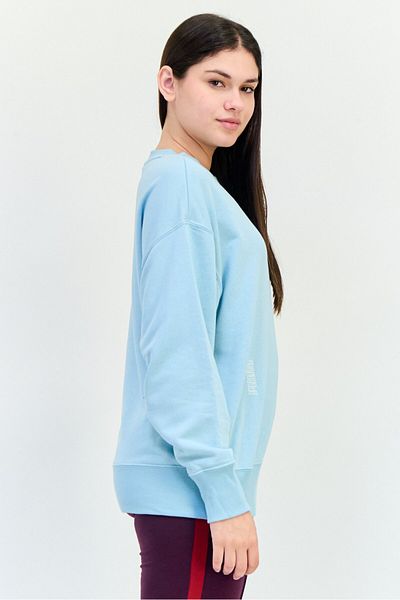 Puma Women Relaxed Fit Long Sleeves Outdoor Sweatshirt, Turquoise Surf