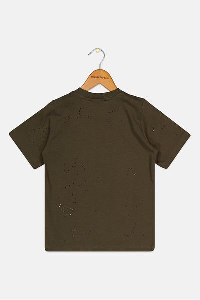 DSquared2 Toddlers Boy Short Sleeves Brand Logo T-shirt, Dark Olive