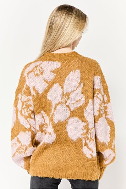 Scotch & Soda Women Crew Neck Long Sleeves Crochet Sweater, Multicolor