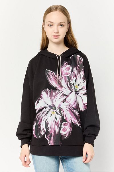 Scotch & Soda Women Graphic Print Long Sleeves Hoodie, Multicolor