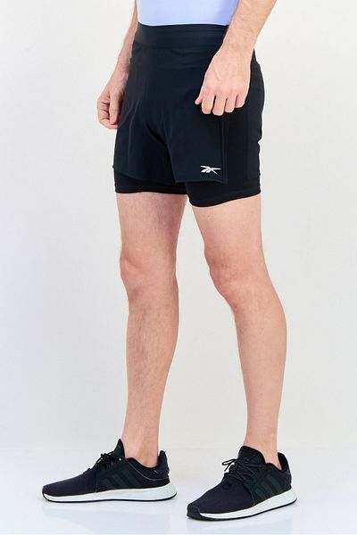 Reebok شورت تدريب رياضي للرجال، أسود