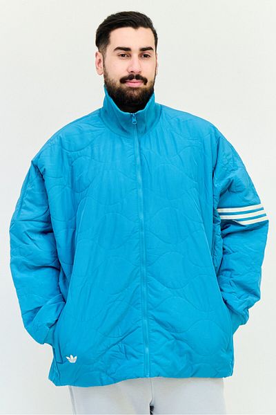 adidas Men Sportswear Fit Embroidered Logo Outdoor Jacket, Turquoise
