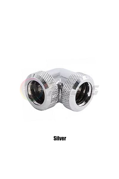 Flying Elephant Silver Computer Water Cooling Hard Tube Fitting 90° Right Angle Connector For Od14mm Pmma Petg Metal