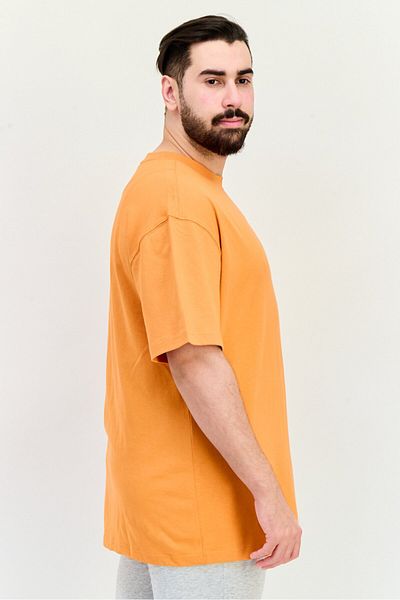 Puma Men Relaxed Fit Brand Logo Short Sleeves Outdoor T-Shirt, Orange