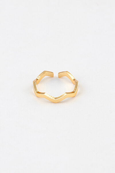 Sortie Aksesuar Zikzak Figürlü Boyu Ayarlanabilir Paslanmaz Çelik Yüzük