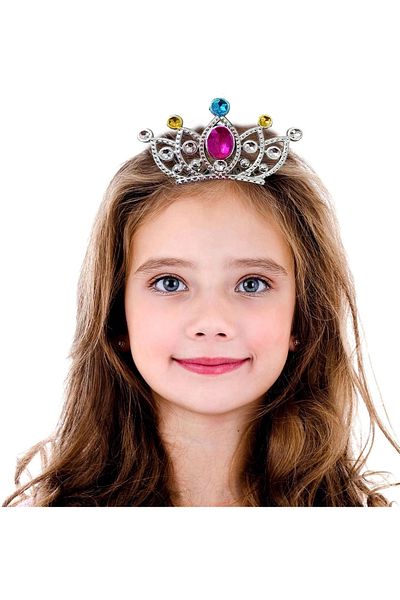 PRATİKOBA Silver Color Scalloped Model Princess Queen Crown 2 No 12X7 cm