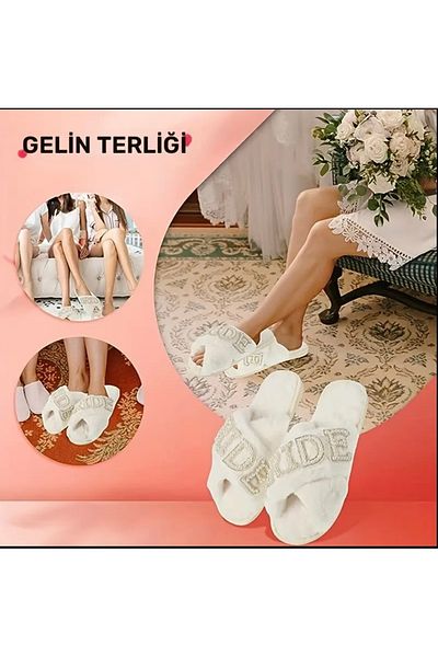 Store شباشب العروس الأنيقة المصنوعة من القطيفة باللون الأبيض، شبشب العروس لحفلات العزوبية ويوم الزفاف