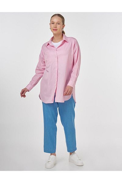 Kayra Single Pocket Basic Tunic Pink
