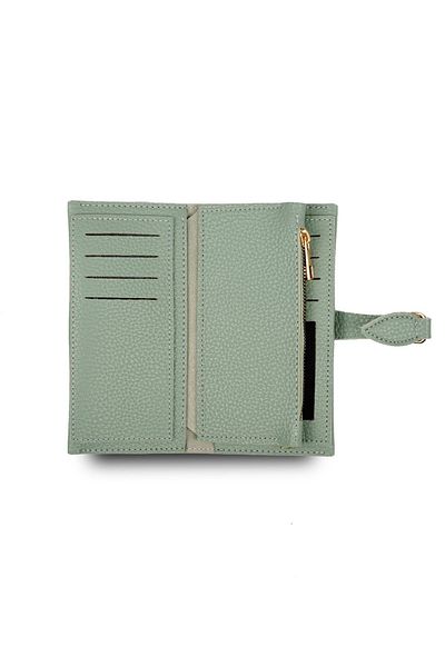 Mio Gusto Green Color Gold Ring Buckle Women's Wallet