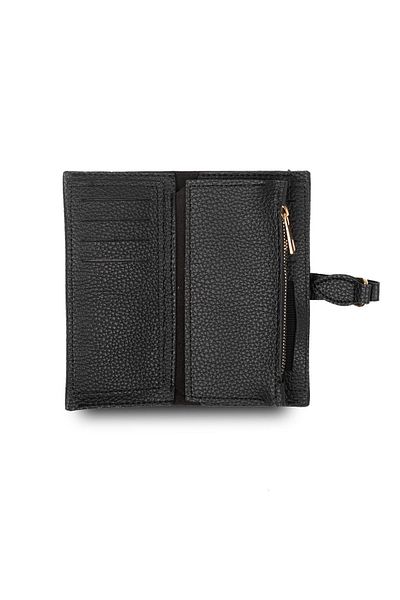 Mio Gusto Black Color Gold Ring Buckle Women's Wallet