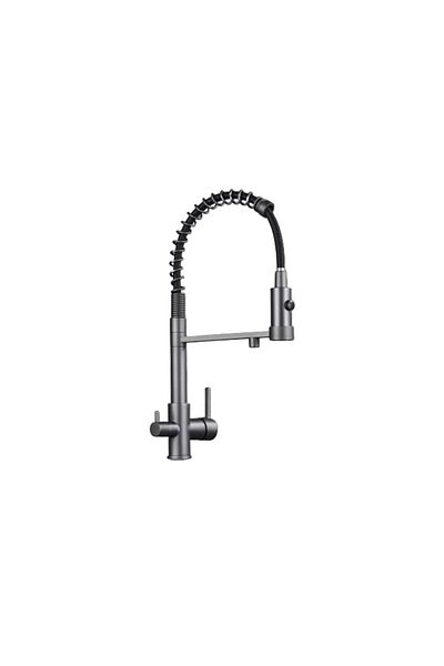Blackswan Design Baterie chiuveta bucatarie, Blackswan, Tip M251, gri antracit cu iesire pentru apa purificata, 48 cm