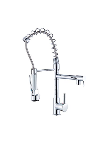 Blackswan Design Baterie chiuveta bucatarie, Blackswan, Tip M116 cu 2 moduri, crom/ alb, 47 cm