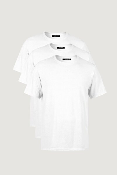 mmetalic Pánské vícebarevné tričko Regular Fit Uvolněný střih Crew Neck 3díln...