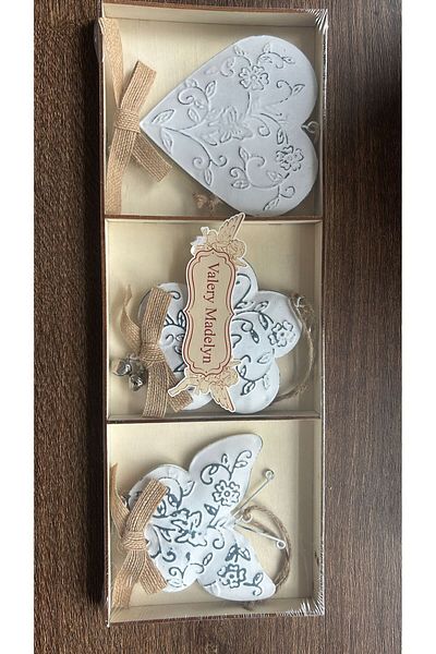 Valery Madelyn Set of 3 home and garden decorations, white, Valery Madelyn