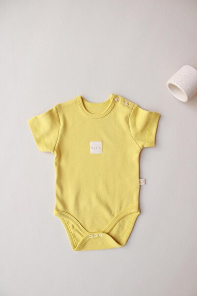 Oh La La Koala For Little Ones Mustard Basic Label Short Sleeve Bodysuit