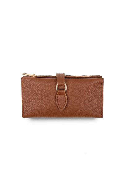 Mio Gusto Tan Color Gold Ring Buckle Women's Wallet