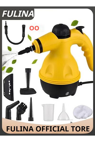 fulina 1000w Portable Handheld Steam Cleaner Set, With 9 Accessories, High Temperature, for Home Kitchen