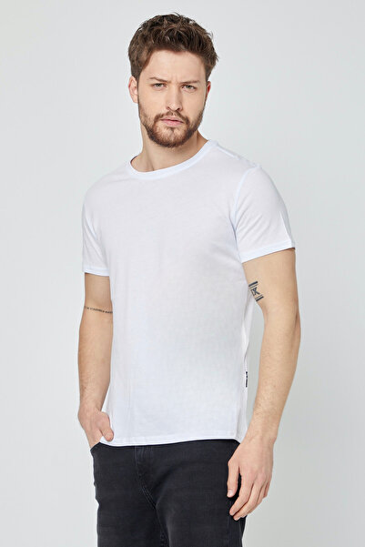 mmetalic Erkek Çok Renkli %100 Pamuk T- Shirt Regular Fit Rahat Kesim Bisiklet Yaka 3'lü Basic Tişört Paketi