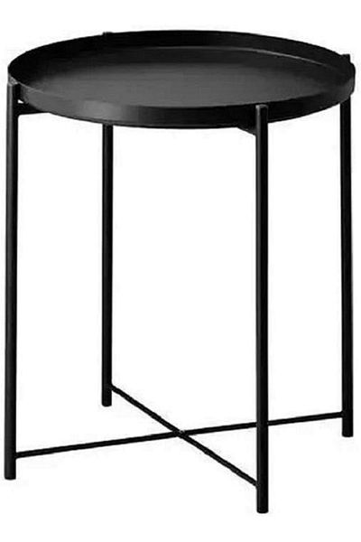 Generic Round Steel Table Black