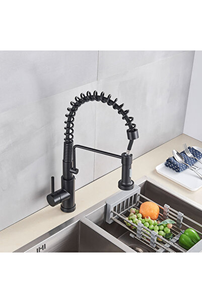 Blackswan Design Baterie chiuveta bucatarie, Blackswan, Tip M140, 2 moduri, model negru mat, dimensiune 41 cm