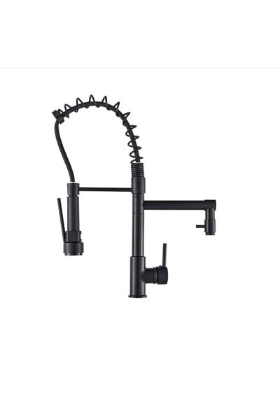 Blackswan Design Baterie chiuveta bucatarie, Blackswan, Tip M109 cu 2 moduri, negru mat, 49 cm