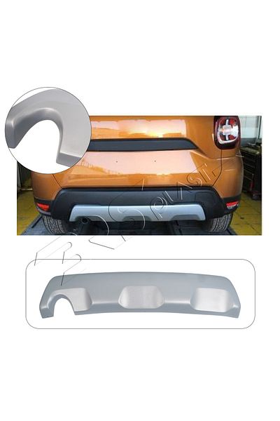ServetDizaynOto Dacia Duster Compatible 2018-2024 Abs Rear Diffuser Gray