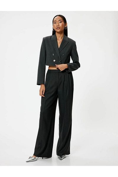 Koton Kadın Blazer Ceket Antrasit 5wak50013uw