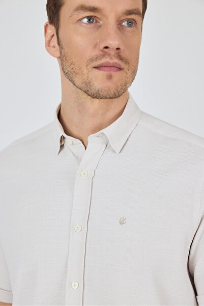 İmza Крем Бірітлі Яка Дюз Casual Бавовняна Comfort Fit Сорочка 1004250221