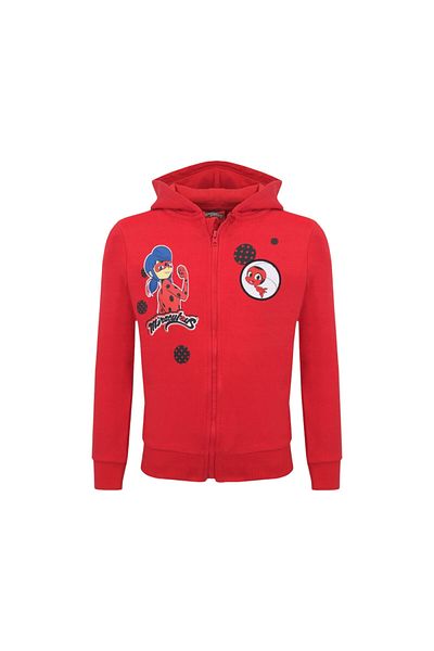 Miraculous Girls' sweatshirt, 100% cotton, red, size 116 cm, Miraculous LadyBug