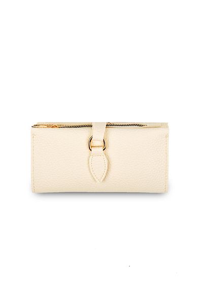 Mio Gusto Cream Color Gold Ring Buckle Women's Wallet