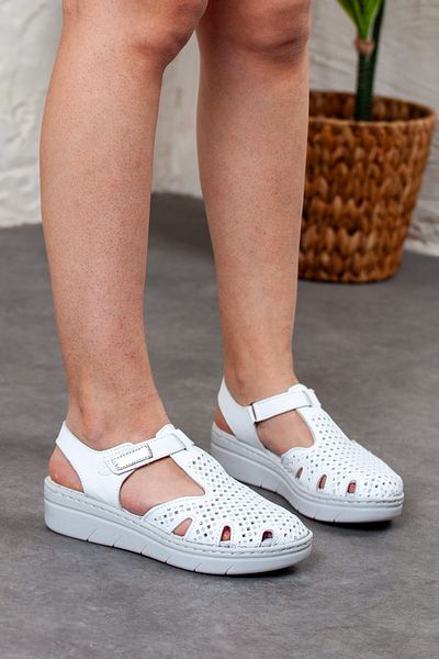 Adım Adım Women's Genuine Leather Closed-Front Orthopedic Sandals