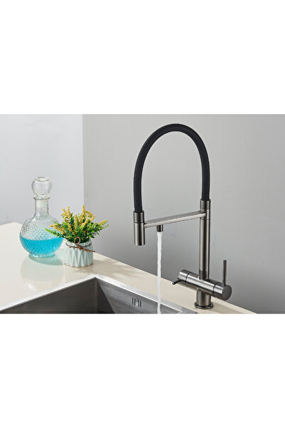 Blackswan Design Baterie chiuveta bucatarie, Blackswan, Tip M290, iesire pentru apa purificata si 2 moduri, 52 cm