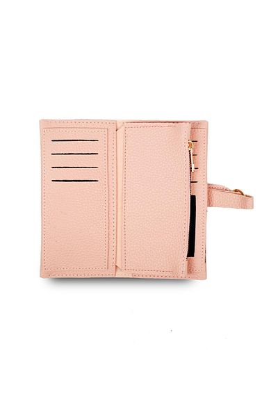 Mio Gusto Powder Color Gold Ring Buckle Women's Wallet