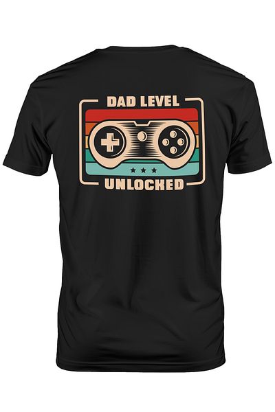StoryGift Romania Men's T-shirt With Dad Level Unlocked Message, Play Station Controller, Future Dad, By Stg Families