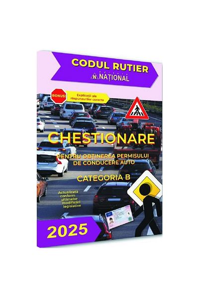 Editura National Questionnaires for obtaining a category B driving license 2025