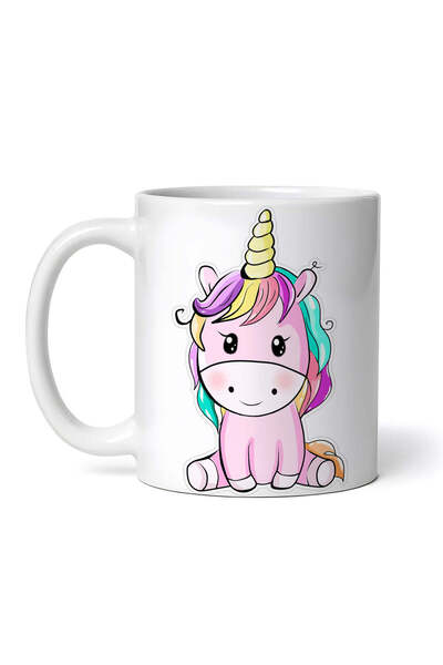 OEM Εξατομικευμένη λευκή κούπα, Μονόκερος με φράντζα, INOVATIX®. 330ml