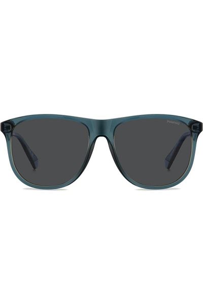 Polaroid Ochelari de soare polarizați pentru bărbați Pld 4178/s Pjp/m9, plastic, albastru, 55 mm