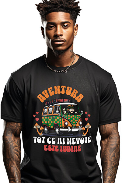 StoryGift Romania Tricou Barbati Aventura Masina Tot Ce Ai Nevoie Este Iubire...