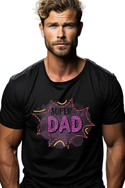StoryGift Romania Tricou Barbati Cu Mesajul "super Dad", Tata, Ilustratie, Ta...