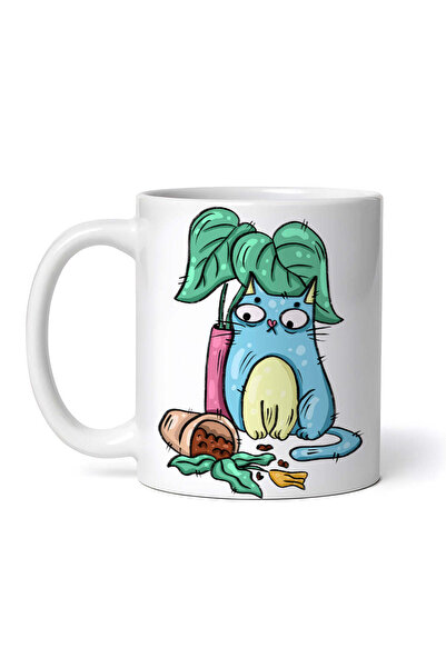 OEM Εξατομικευμένη λευκή κούπα, Γάτα Εργασίας, INOVATIX®. 330ml