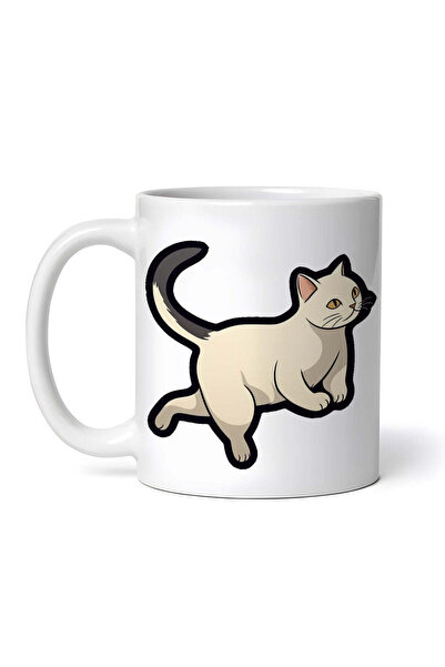 OEM Εξατομικευμένη λευκή κούπα, Λιλά Βρετανική Γάτα, INOVATIX®. 330ml