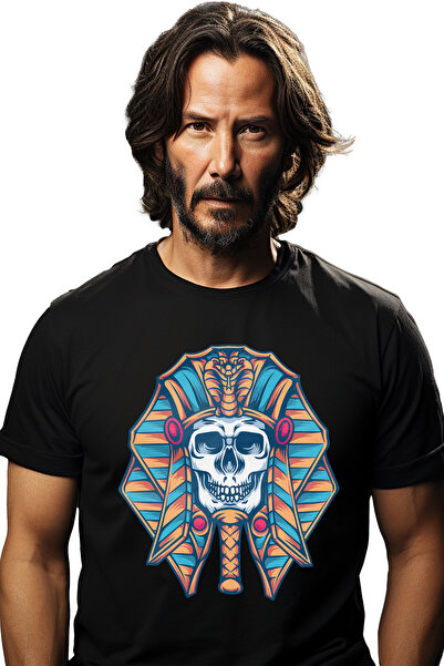 StoryGift Romania Tricou bărbătesc cu craniu, faraon, pălărie, cobră, Egiptul...