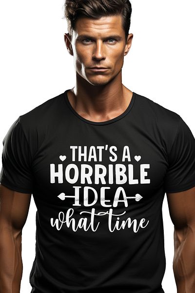 StoryGift Romania Tricou Barbati Cu Inimioare Si Textul "aceea Este O Idee Nasoala. La Ce Ora?" Cu Imprimeu Stg