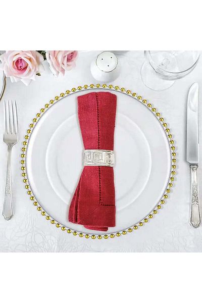 PUFO Farfurie mare elegantă Gentle Gold pentru desert, aperitive, 31 cm