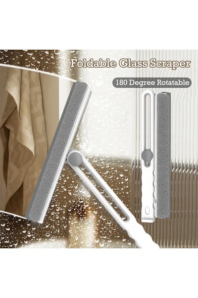 Doori Folding Glass Cleaning Brush with Silicone Squeegee Sponge Brush with Squeegee Camsil