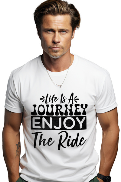 StoryGift Romania Tricou Barbati Cu Mesajul "viata E O Calatorie, Bucura-te D...