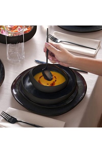 Karaca Karaca Earth Collection Galactic 55-teiliges Tafelservice für 12 Personen – Schwarz