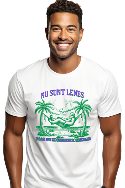 StoryGift Romania Tricou Barbati Gorila In Hamac Plaja Text Haios Nu Sunt Len...